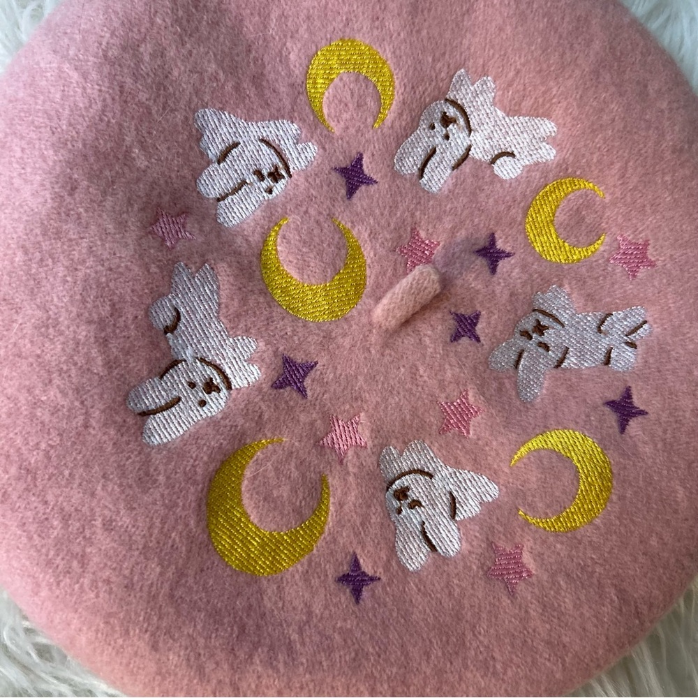 Pink wool beret - Picture 3 of 4